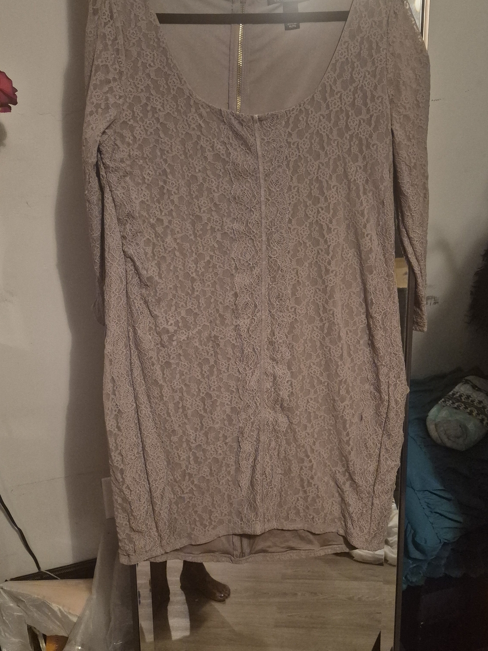 Victoria's Secret Taupe Lace Mini Dress
